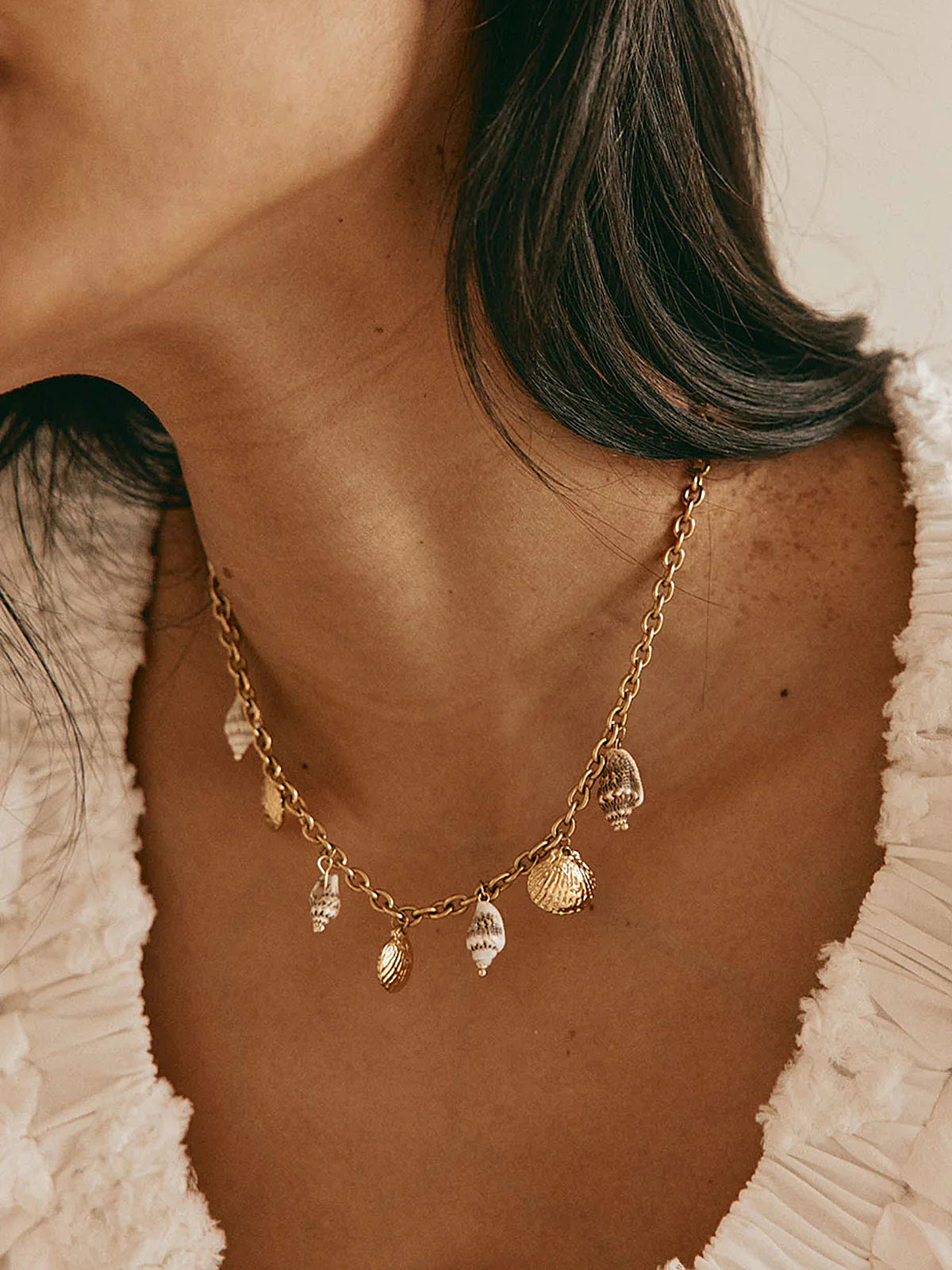 Seashell Charm Pendant Necklace