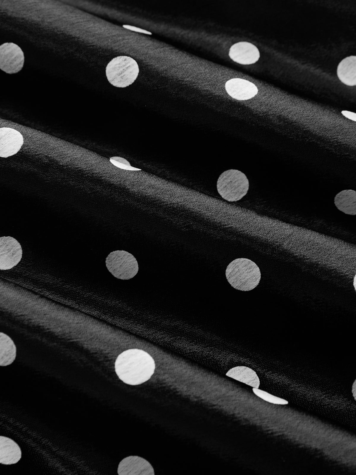 Polka Dot Satin High Waist Midi Skirt