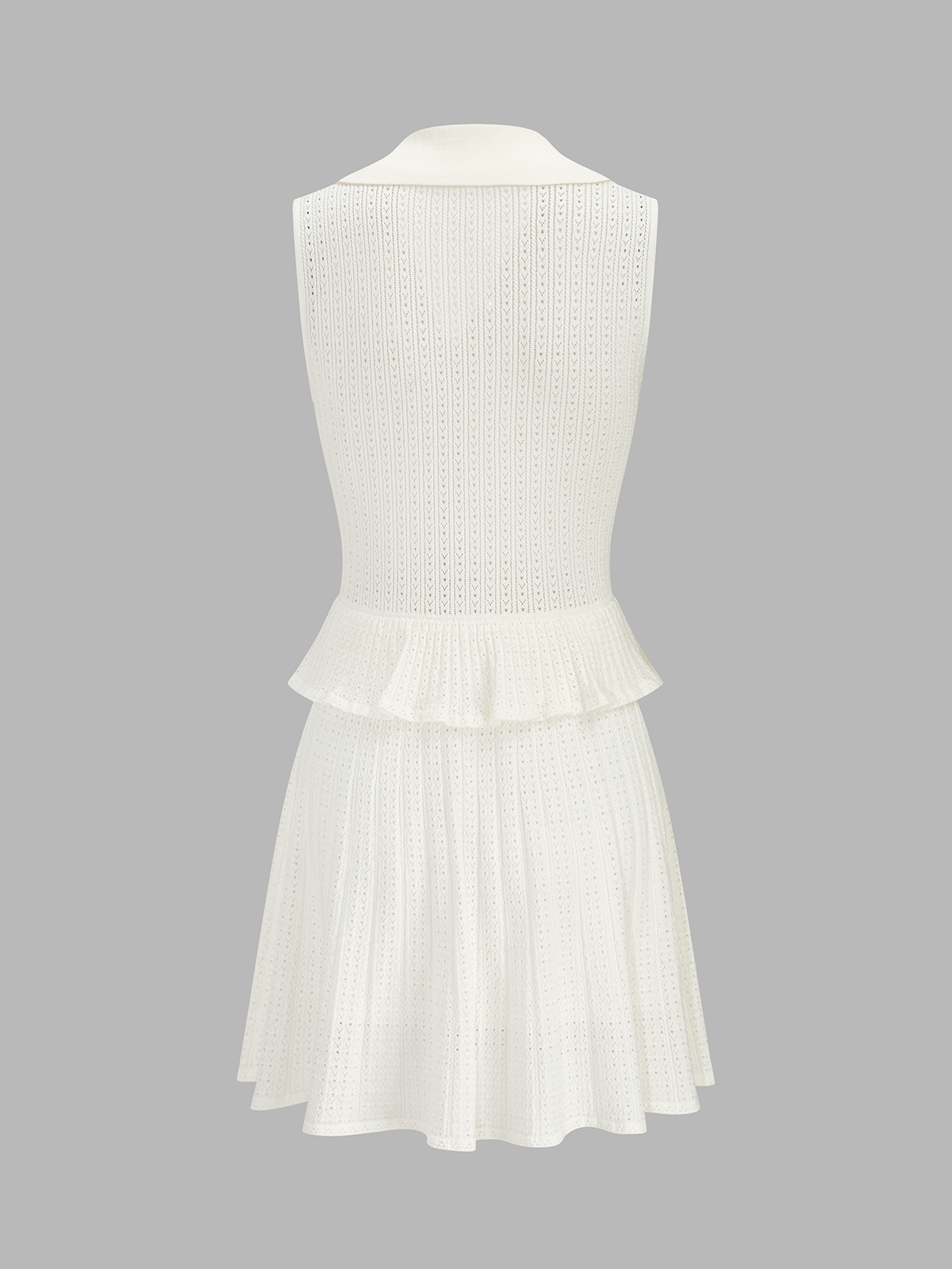Eyelet Knit Peplum Top & Mini Skirt Set