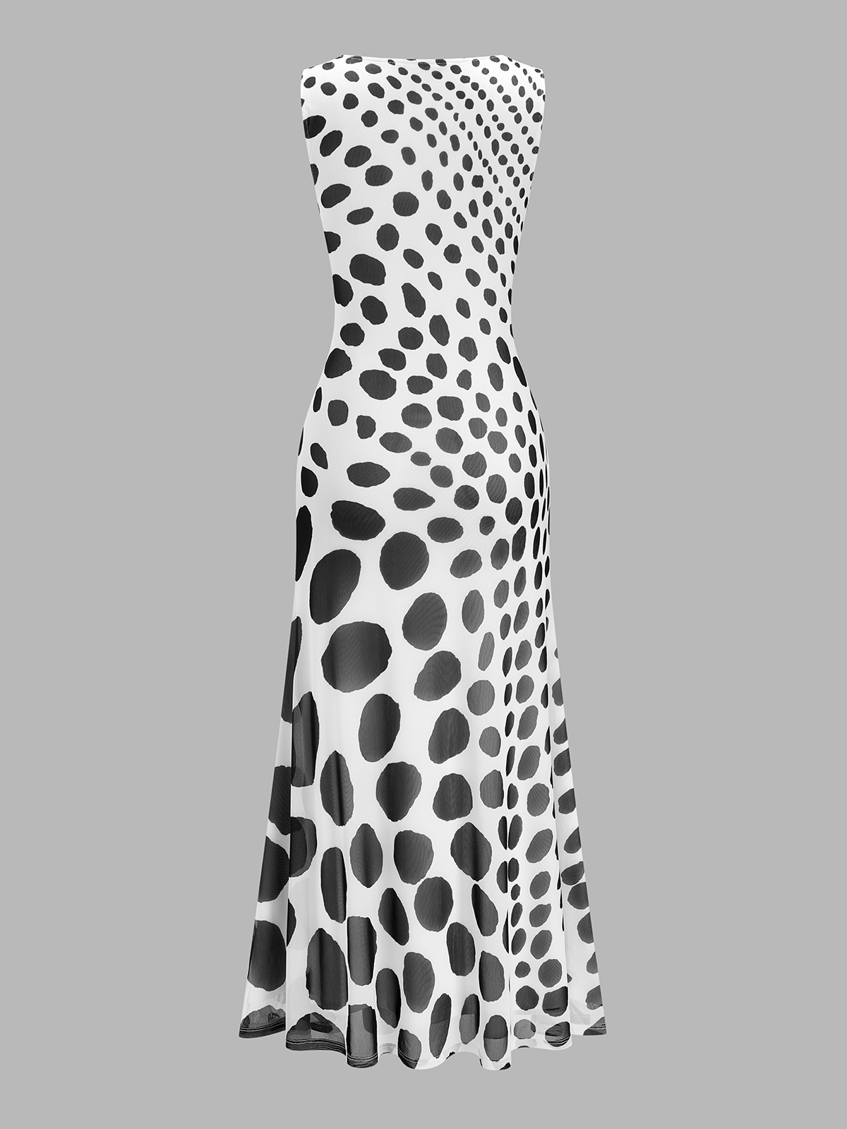 High Stretch Polka Dot Mesh Maxi Dress