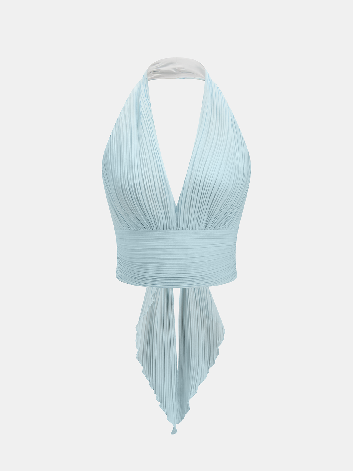 Plissé Halter Crop Top & Maxi Skirt Set