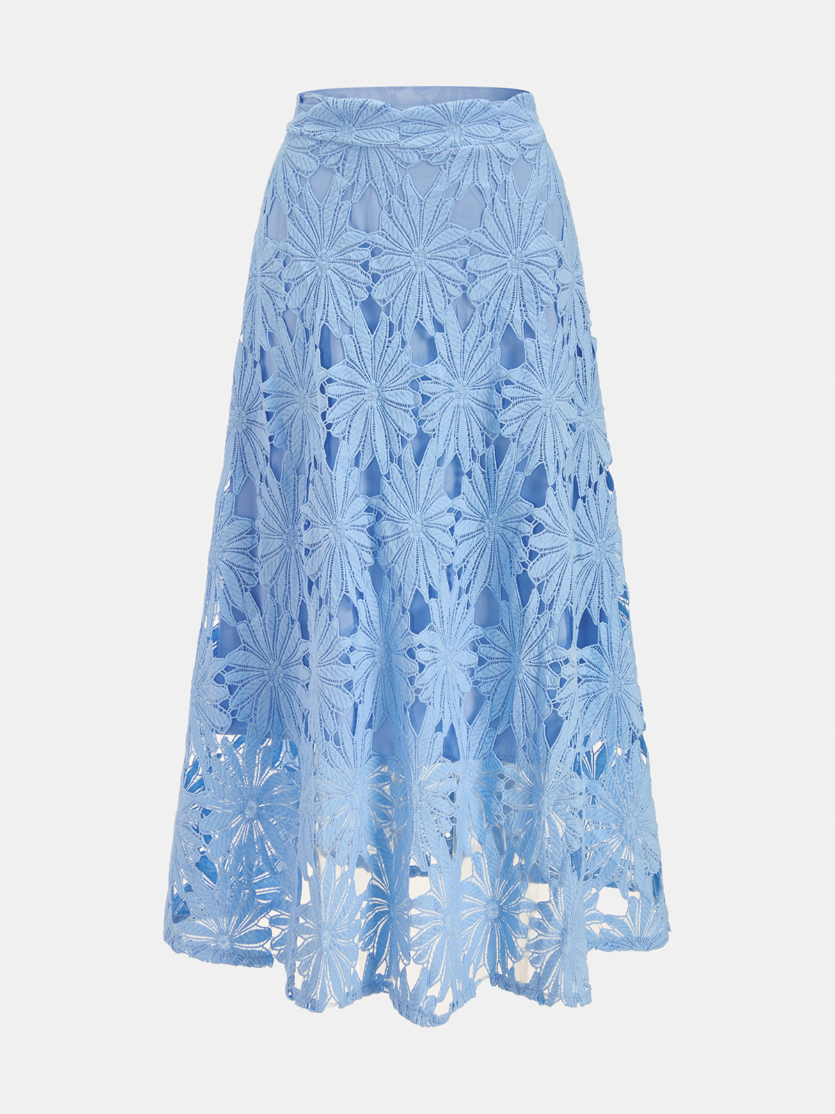 Floral Lace Crop Top & Midi Skirt Set