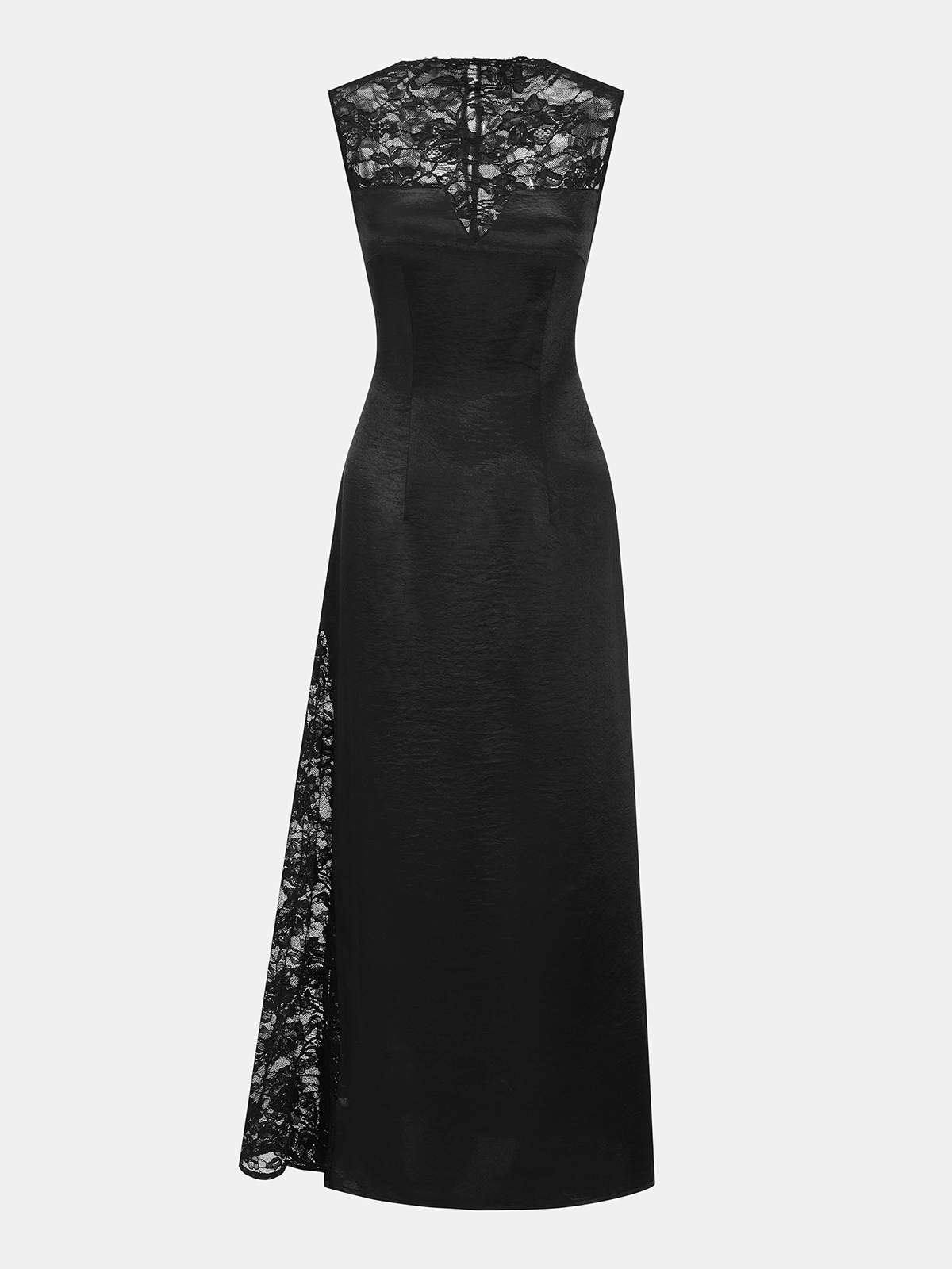 Lace Panel Sleeveless Maxi Dress