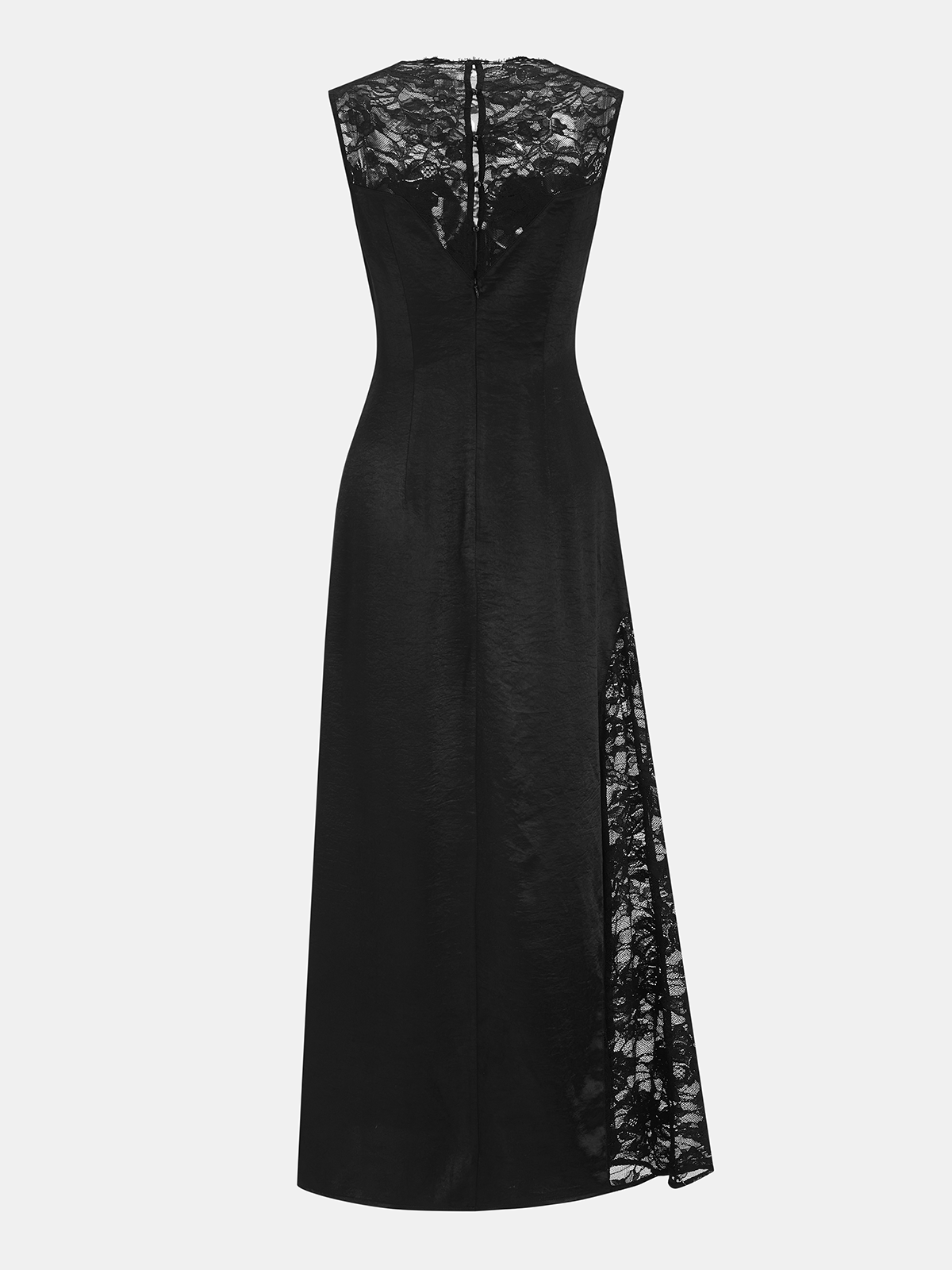 Lace Panel Sleeveless Maxi Dress