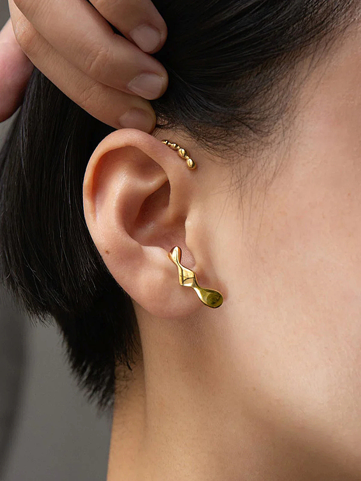 Irregular Metal Left Ear Cuff