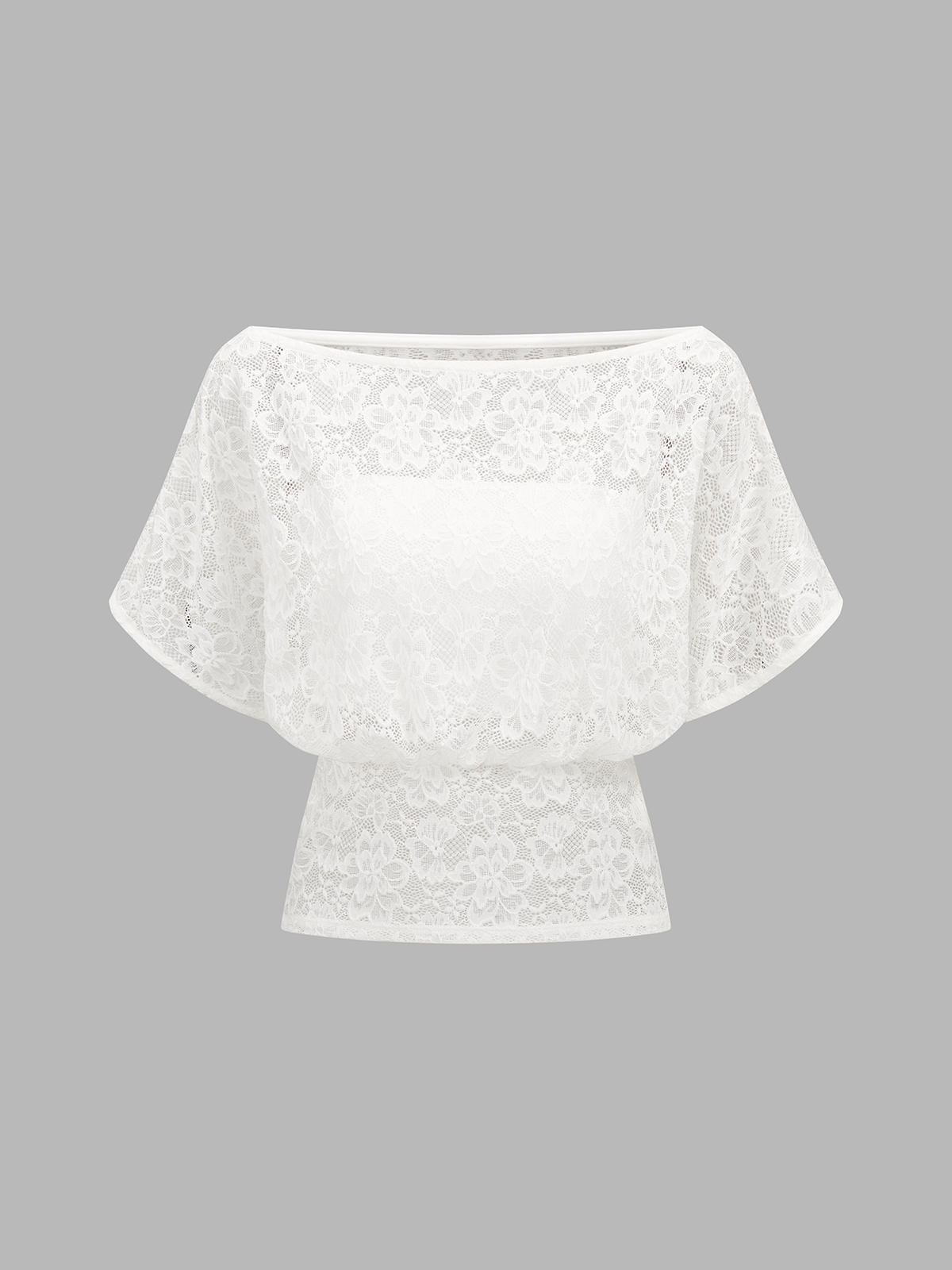 Lace Off-Shoulder Top with Built-in Bandeau