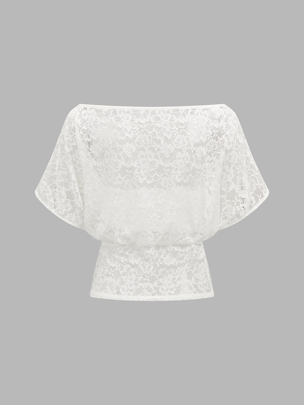 Lace Off-Shoulder Top with Built-in Bandeau