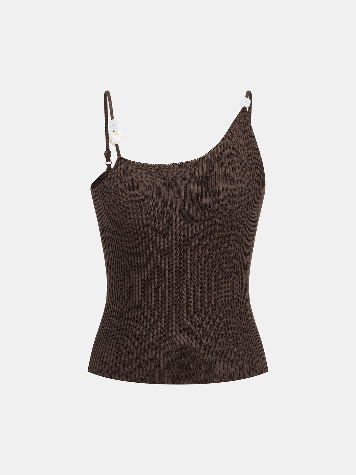Shell Detail Ribbed Knit Cami Top
