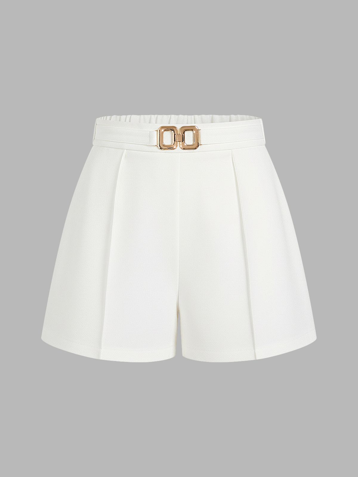 A-Linien-Shorts mit mittelhohem Bund und Metallschnalle