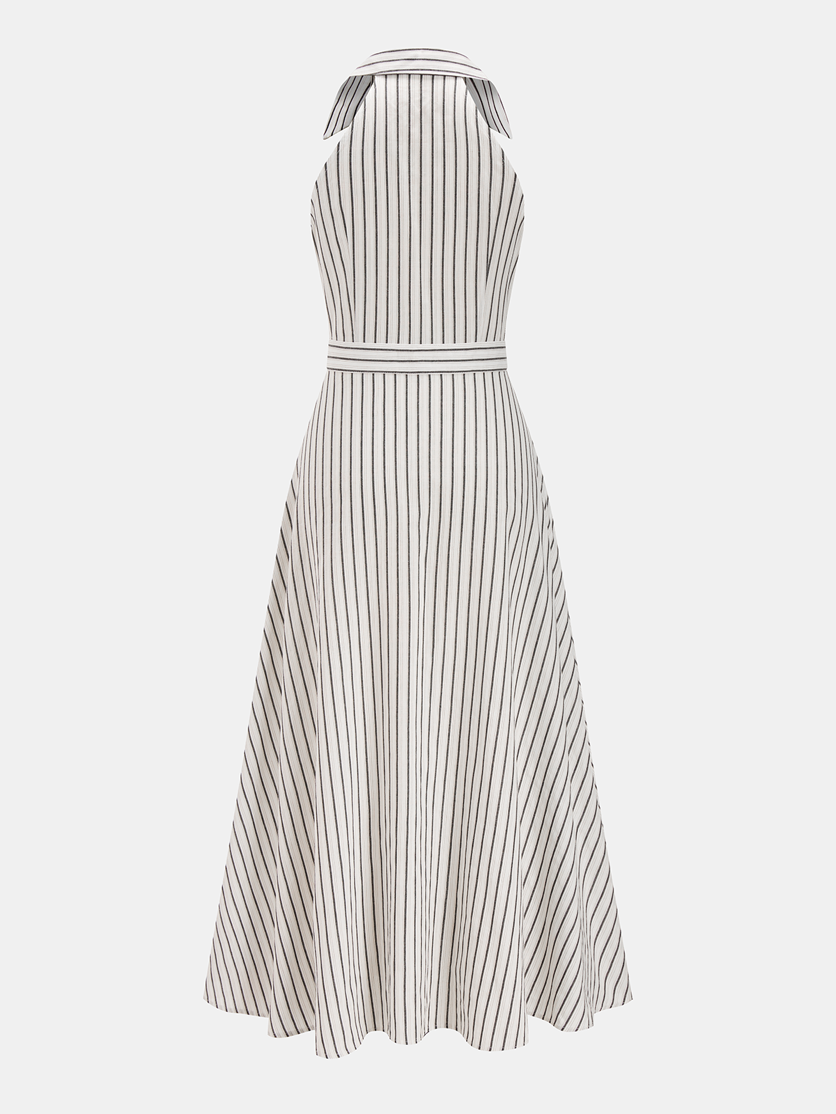 Gestreiftes geknöpftes Maxikleid aus Baumwolle
