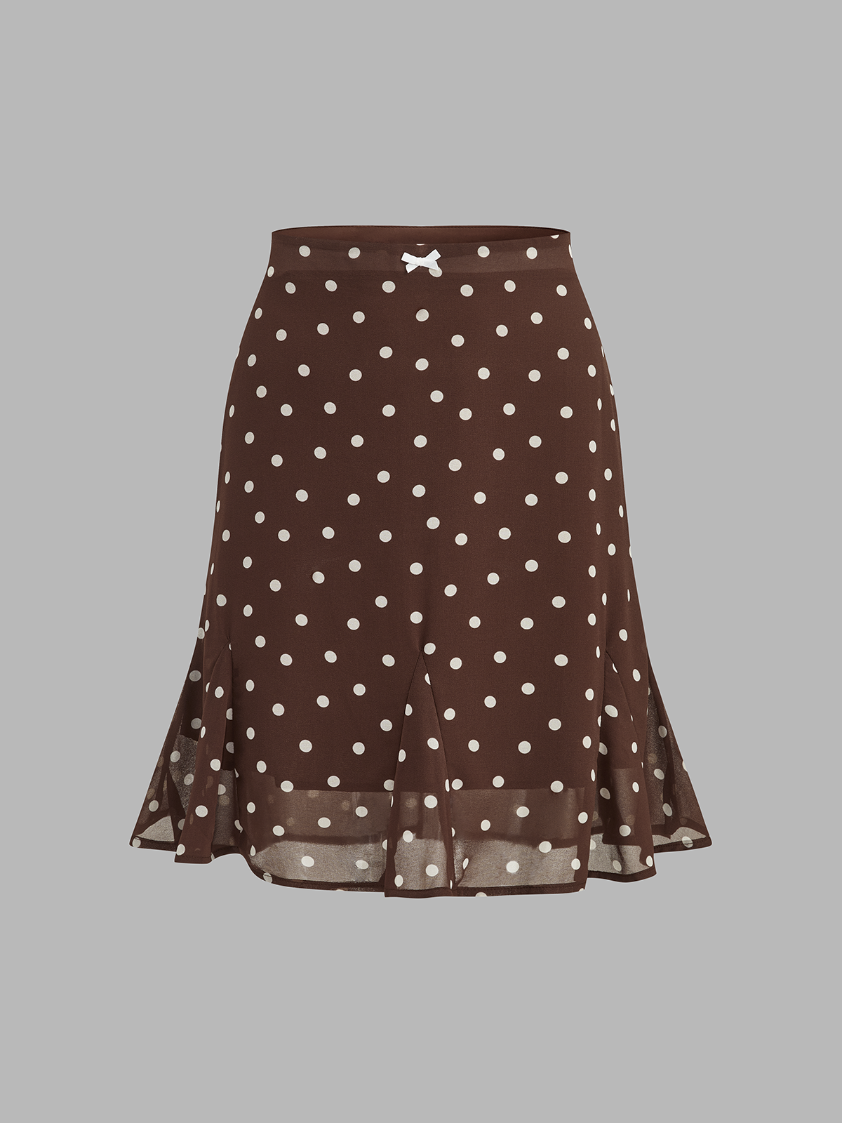Polka Dot Sheer Lace Trim Top & Mini Skirt Set