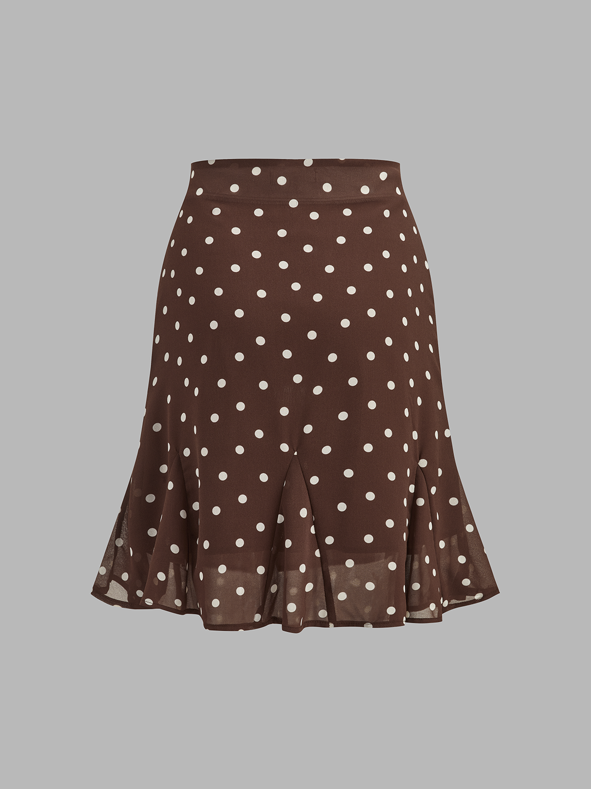 Polka Dot Sheer Lace Trim Top & Mini Skirt Set