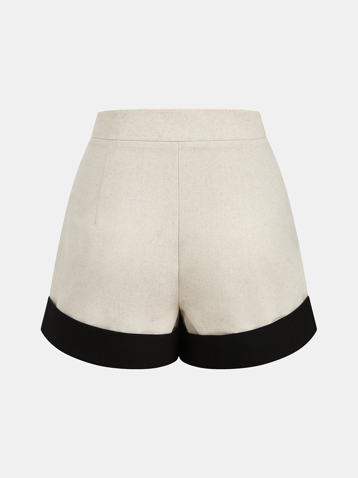 Top & Shorts Set aus Baumwolle und Leinen mit Kontrastbesatz