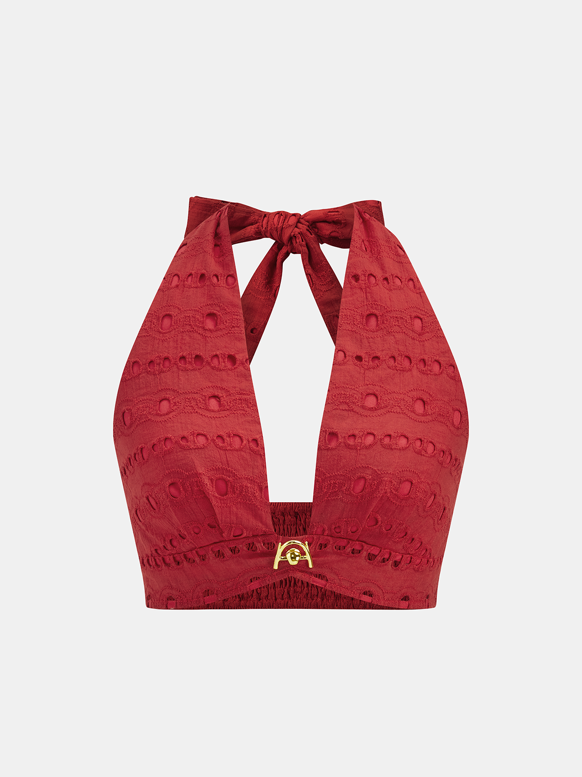 Eyelet Halter Crop Top & Maxi Skirt Set