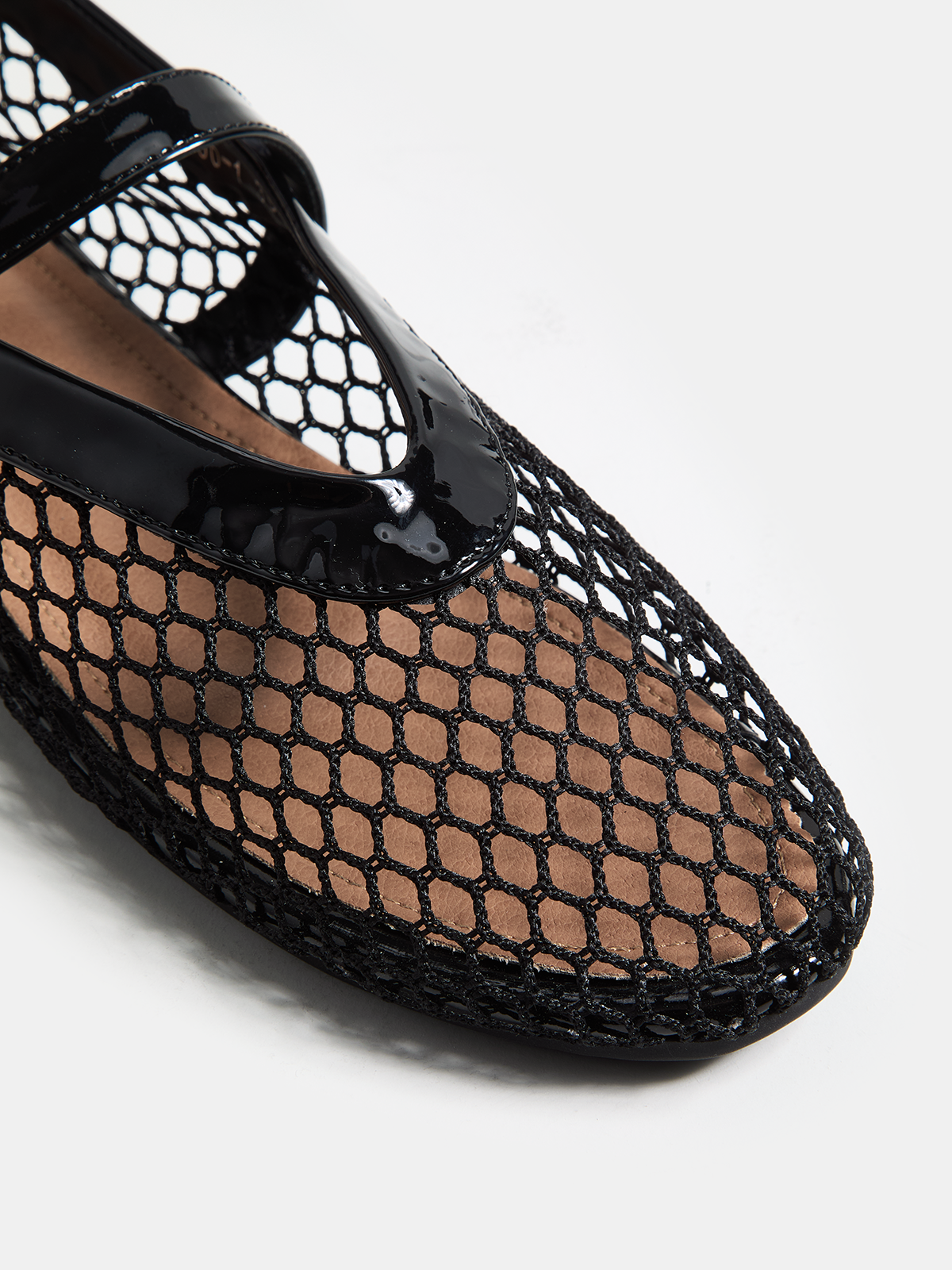 Genuine Leather Mesh Ballet Flats