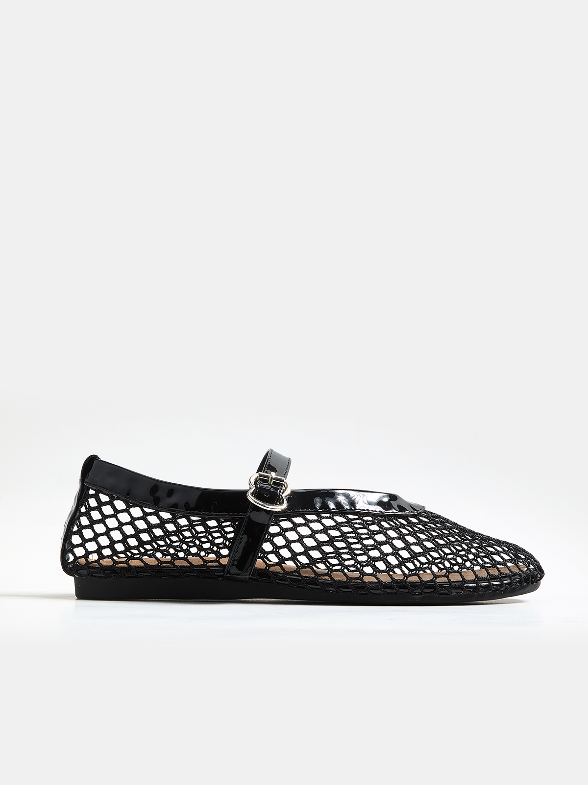 Genuine Leather Mesh Ballet Flats