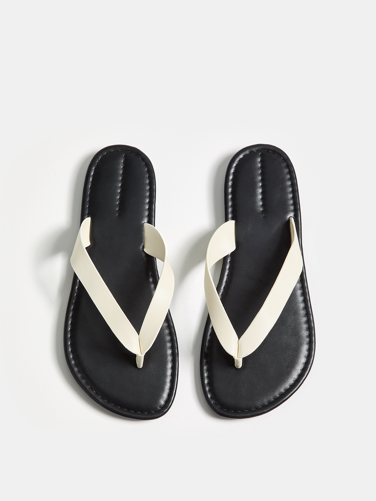 Tongs décontractées en cuir véritable