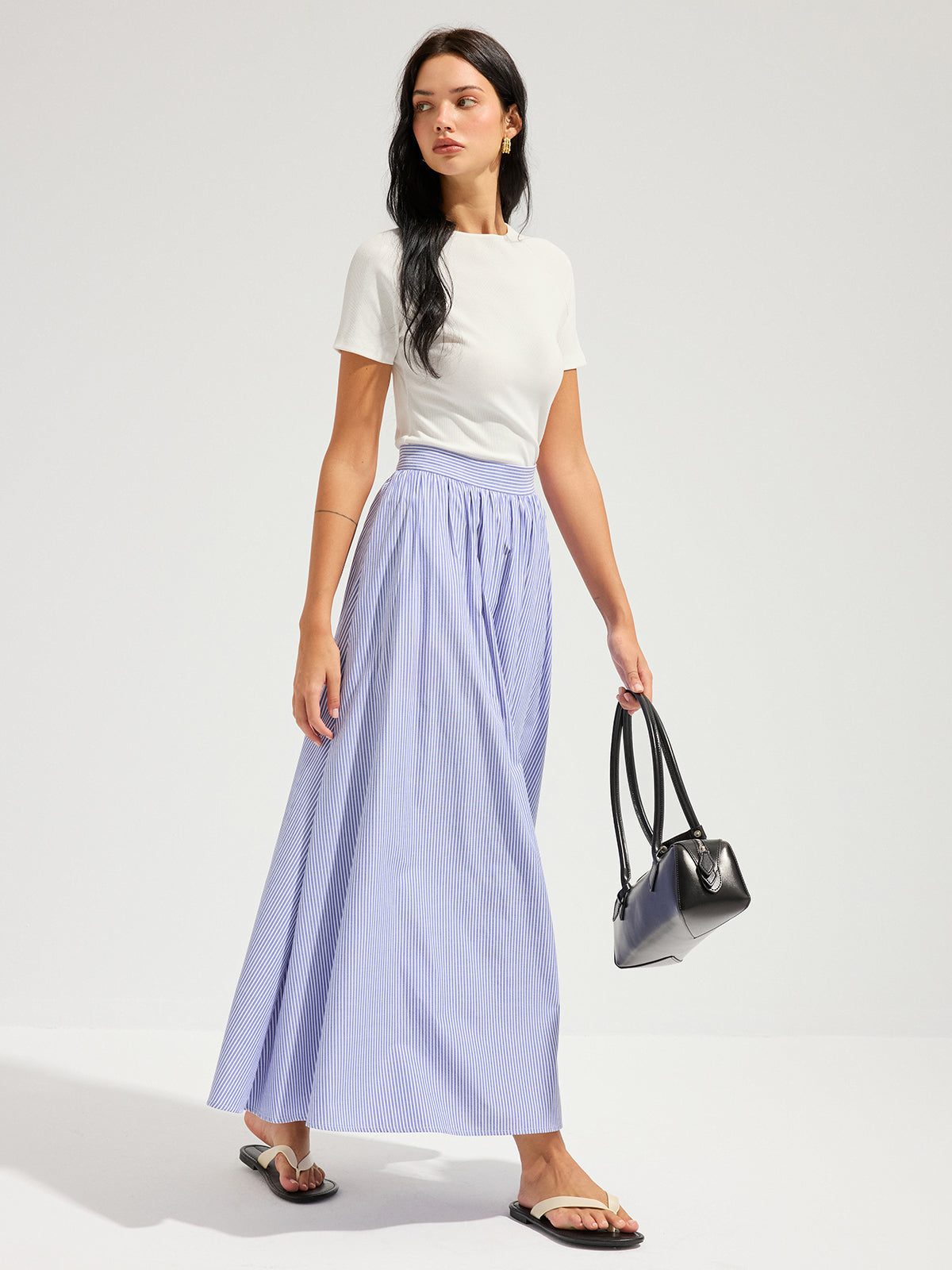 Ribbed Open Back Short Sleeve Top
