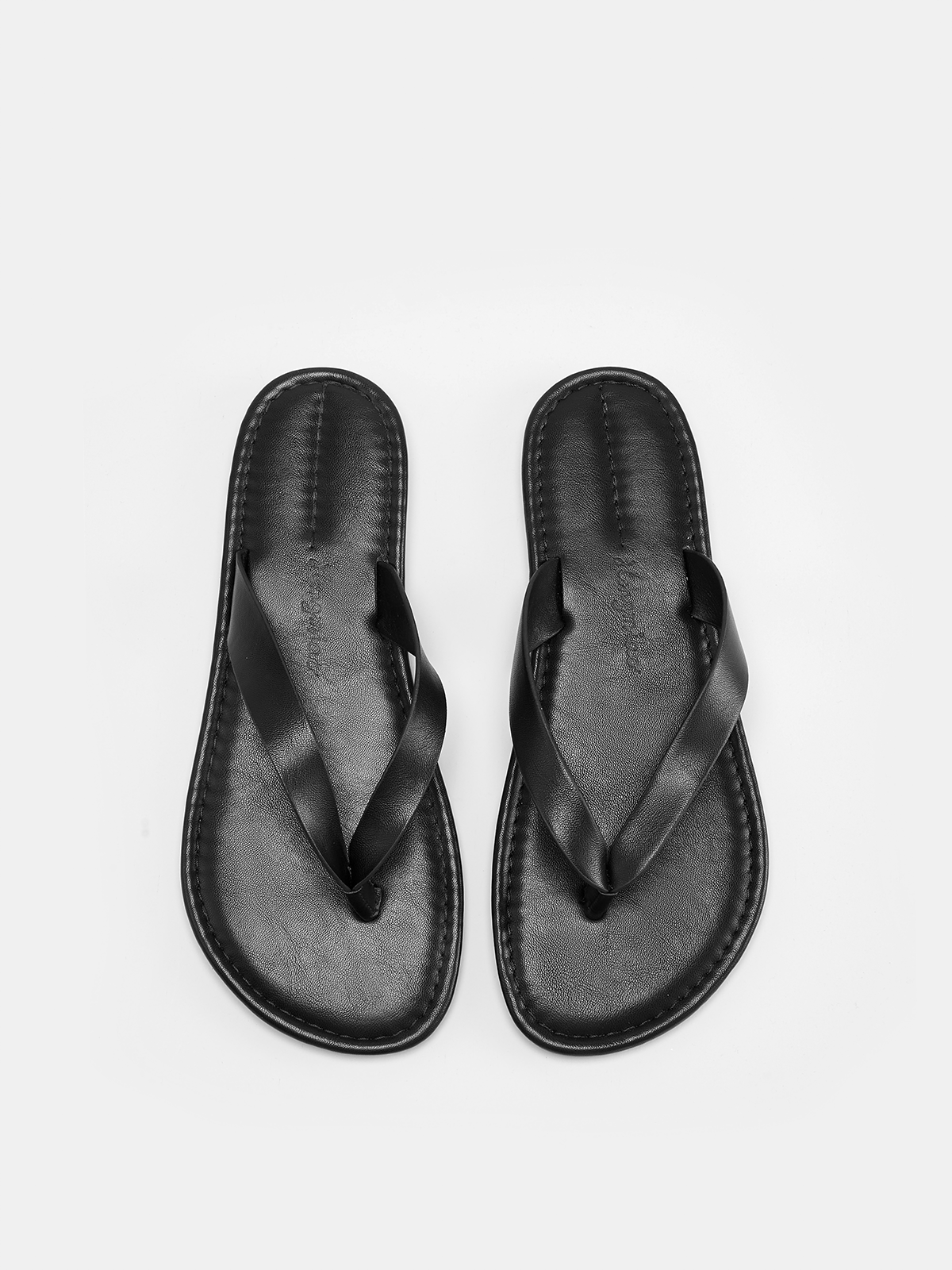 Tongs décontractées en cuir véritable