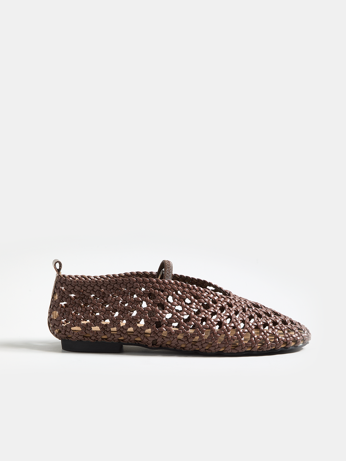 Genuine Leather Woven Ballet Flats