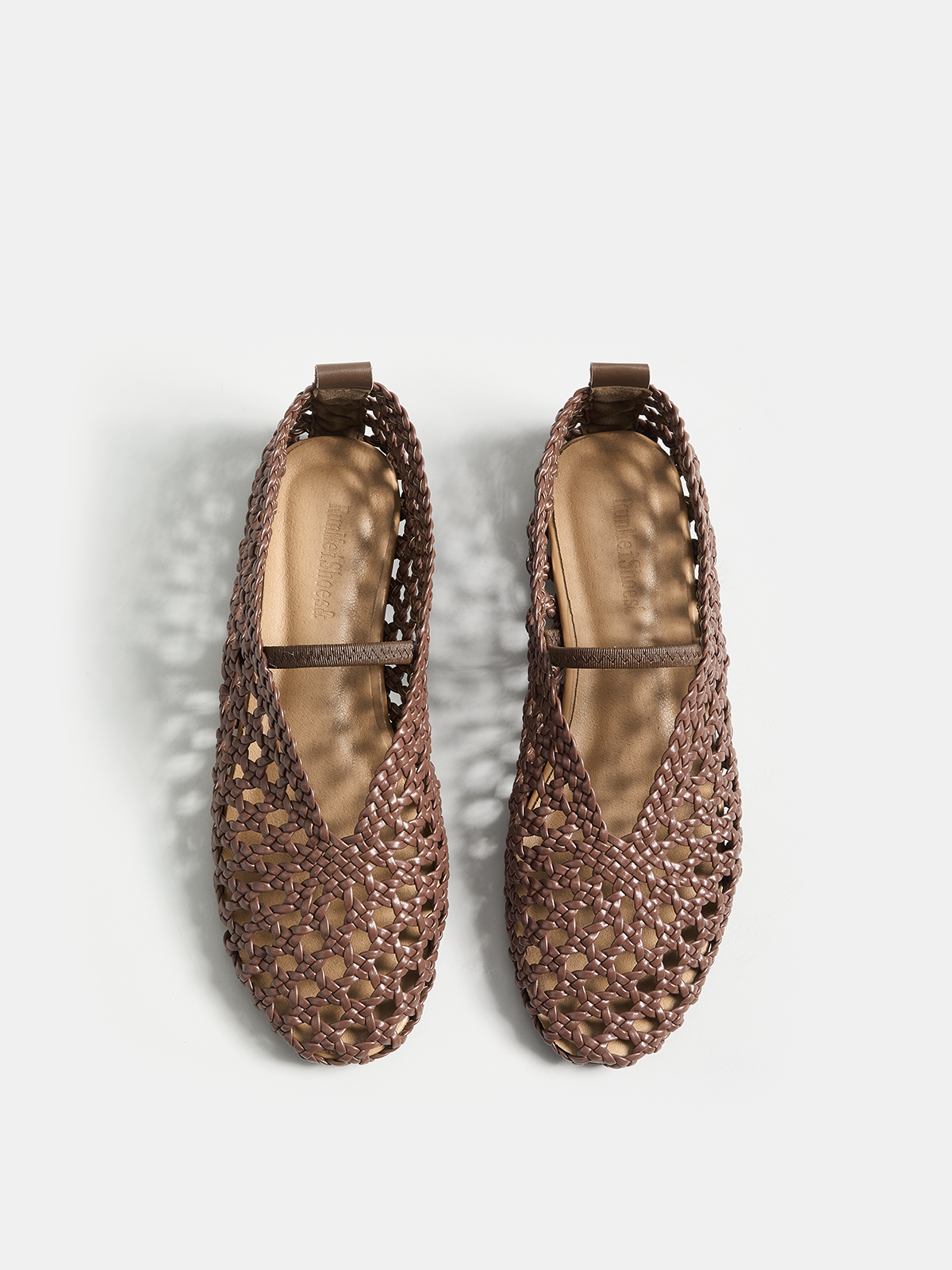 Genuine Leather Woven Ballet Flats