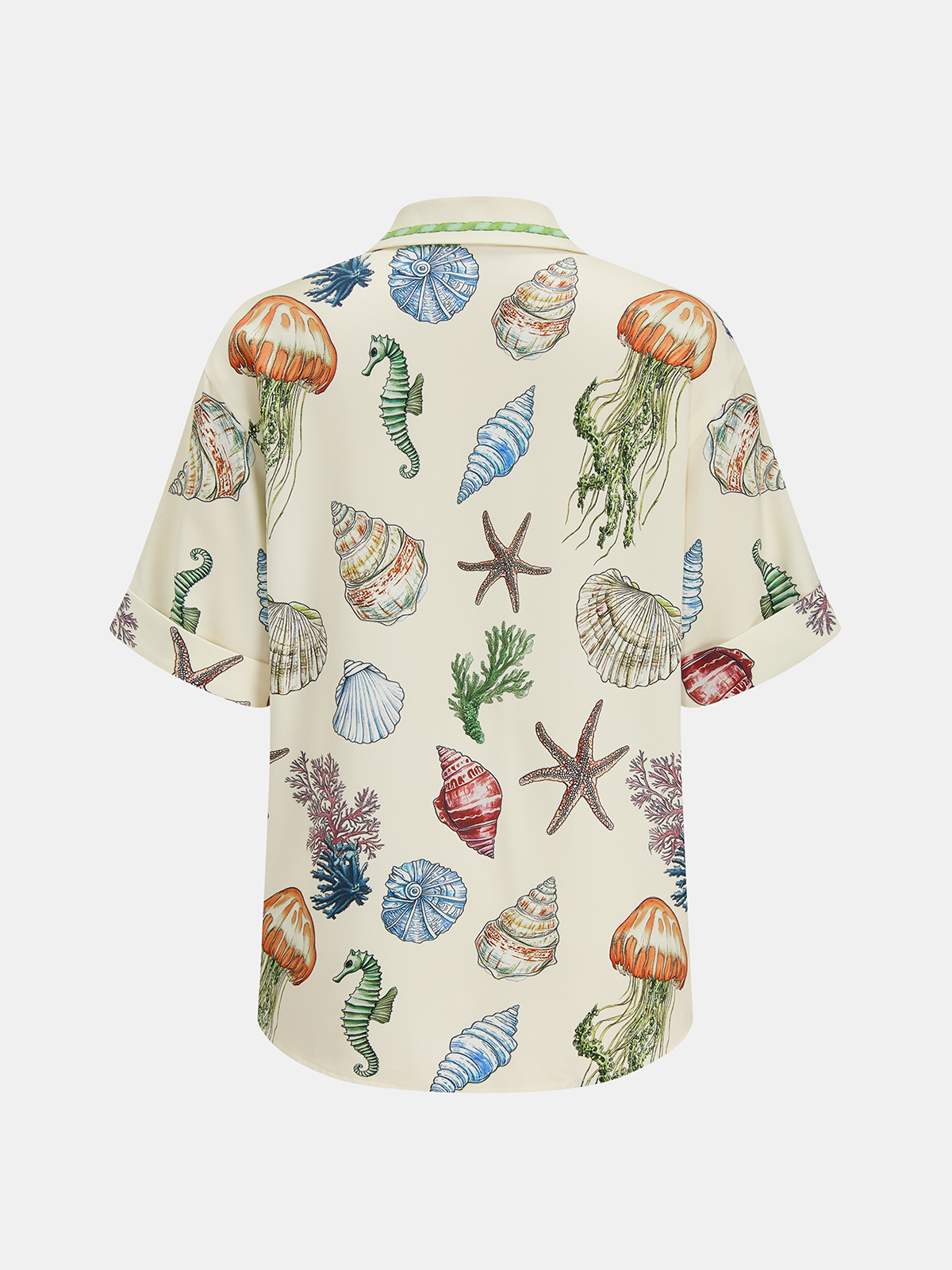 Marine Print Shirt & Drawstring Shorts Set