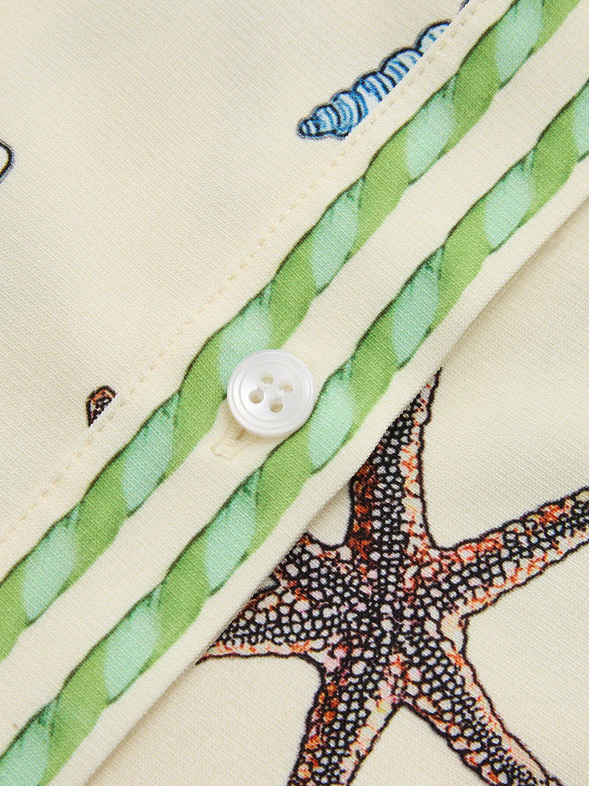 Marine Print Shirt & Drawstring Shorts Set
