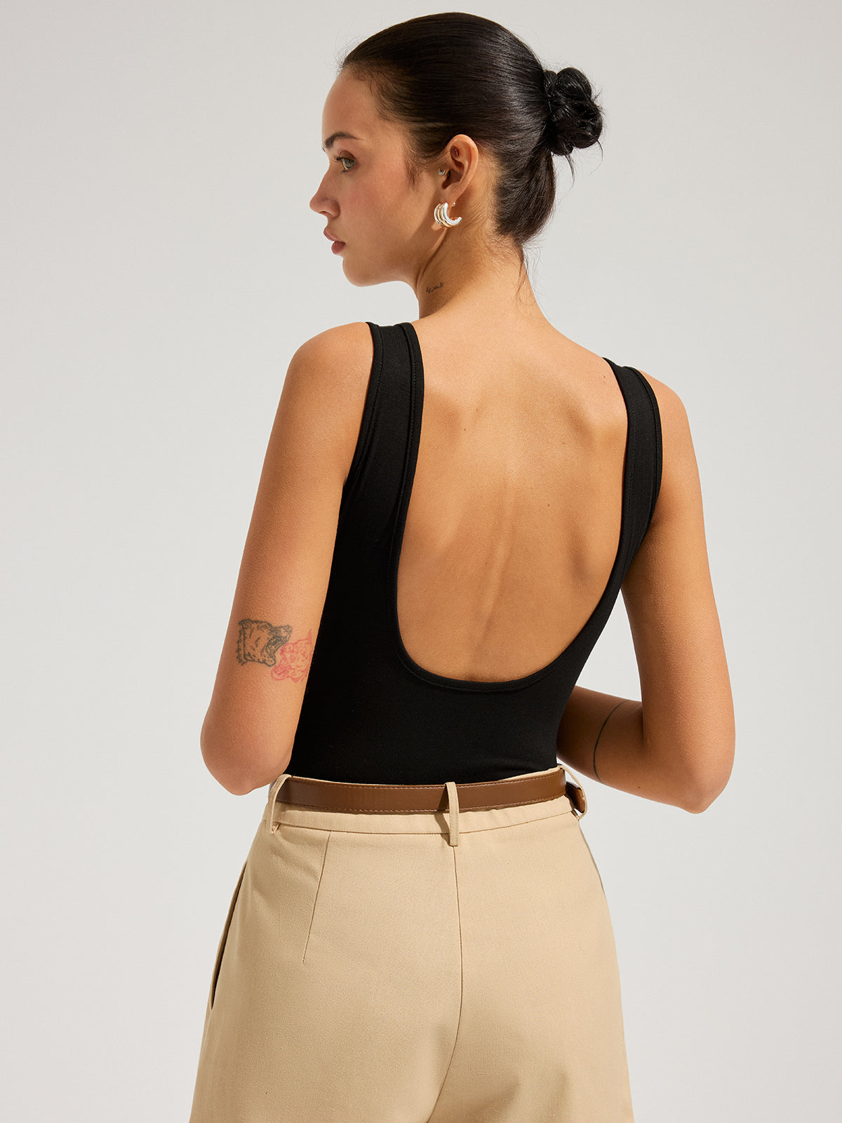 Bra-Free Backless Square Neck Bodysuit