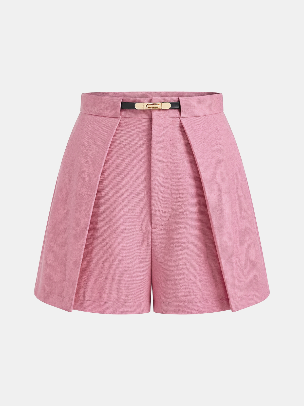Short décontracté ceinturé taille mi-haute