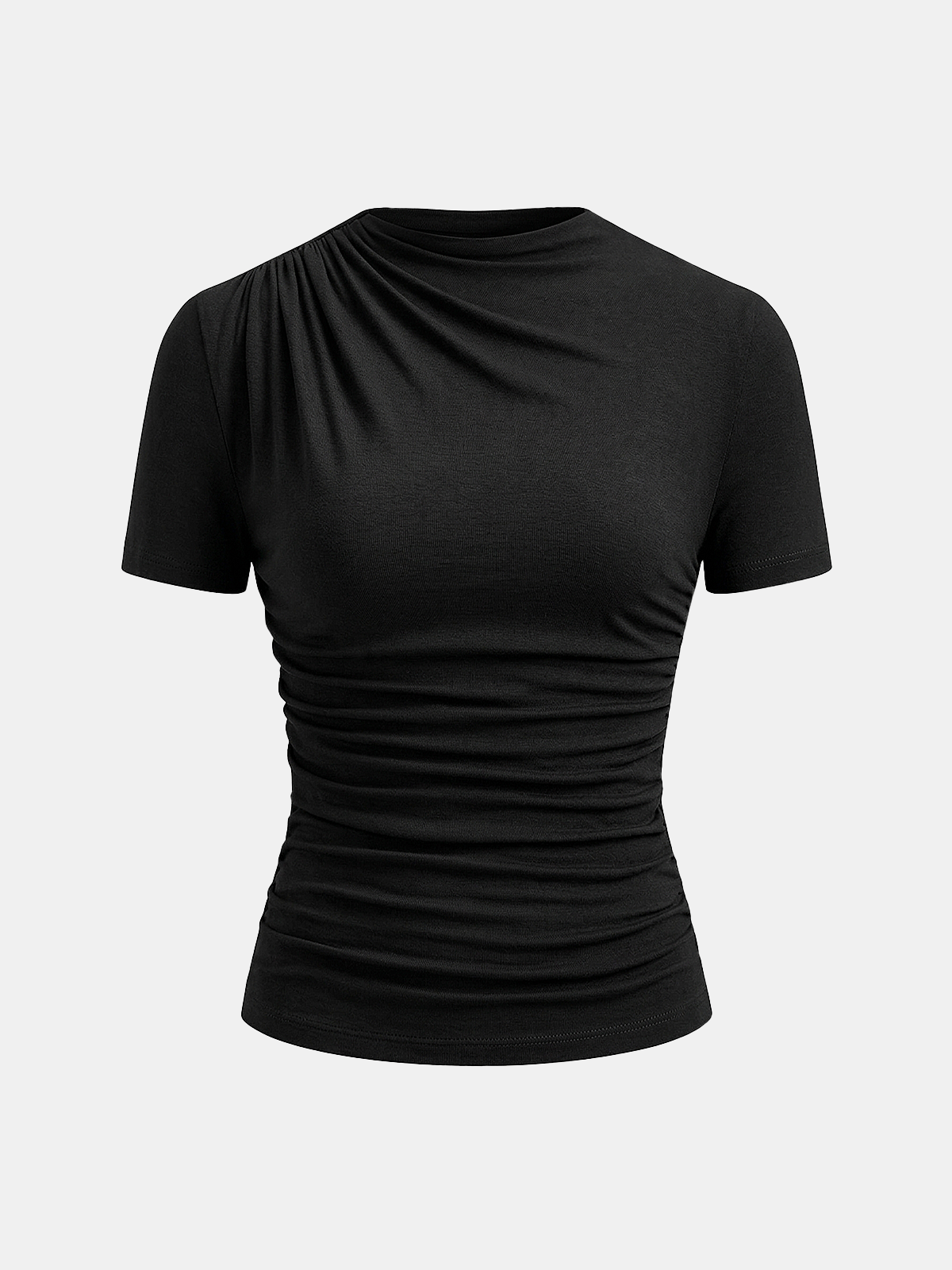 Ruched Fitted Short Sleeve Top