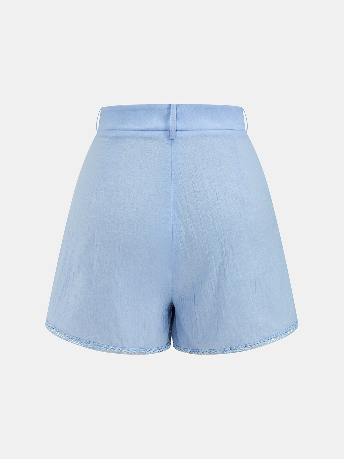 Cotton Hollow Trim Shirt & Pleated Shorts