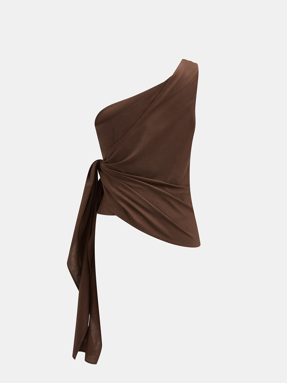 One-Shoulder Metal Detail Tie Top & Pants Set