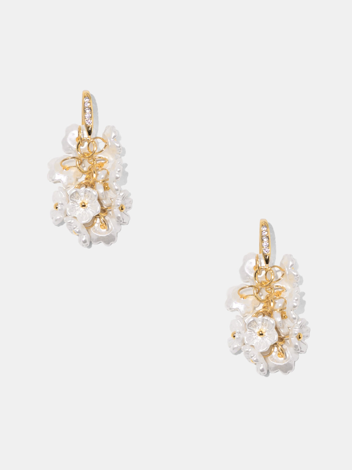 Dainty Floral Cluster Drop Earrings