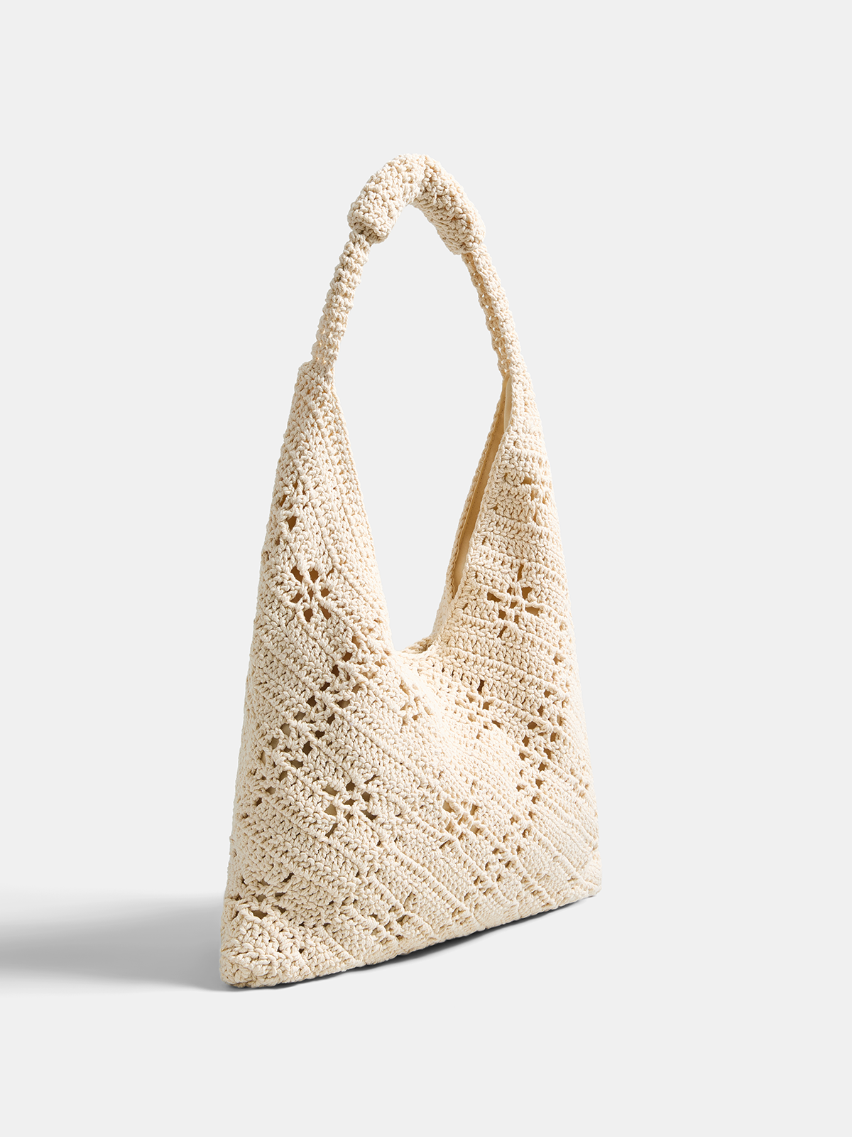 Crochet Hollow Out Shoulder Tote Bag