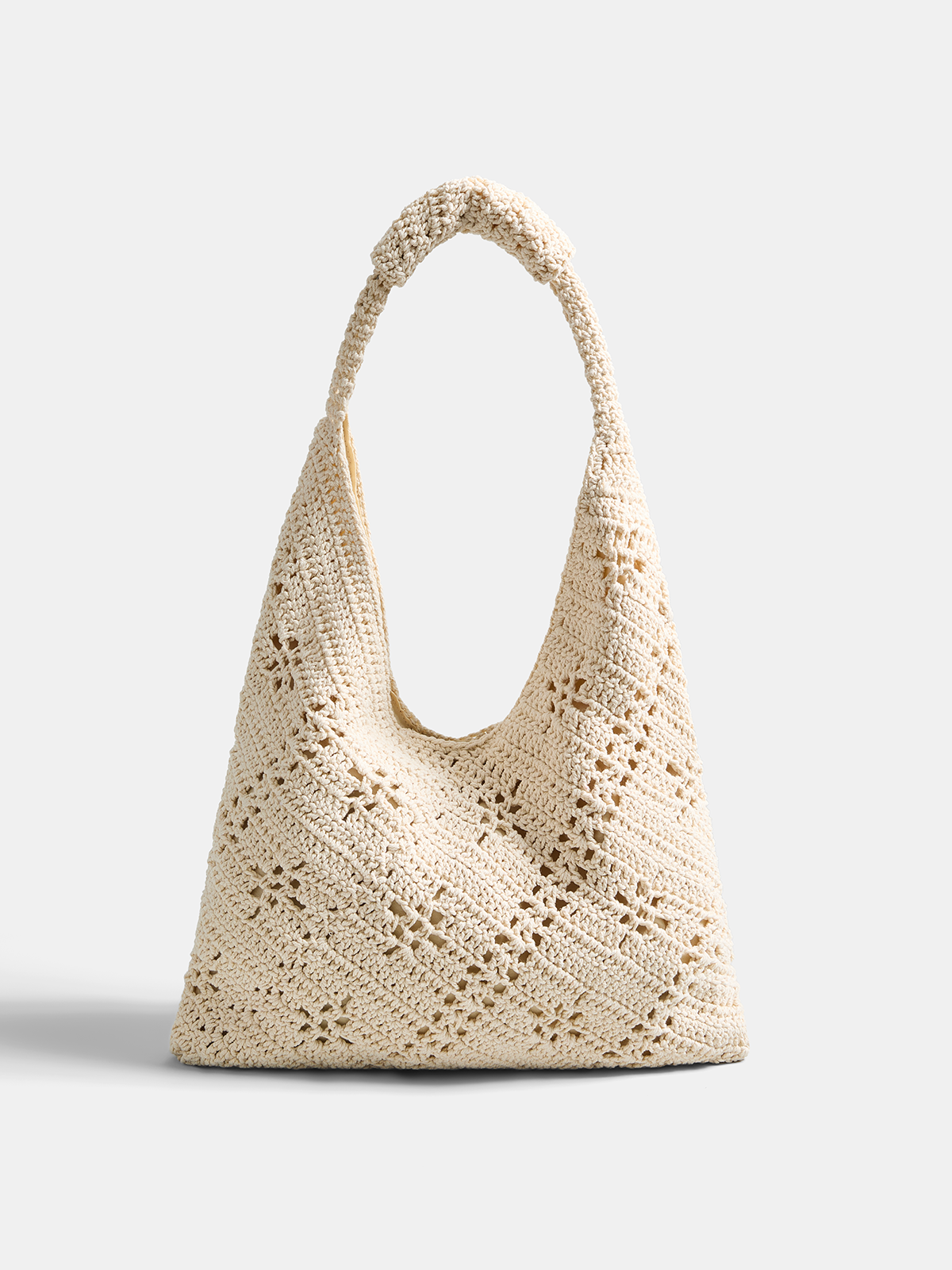 Crochet Hollow Out Shoulder Tote Bag