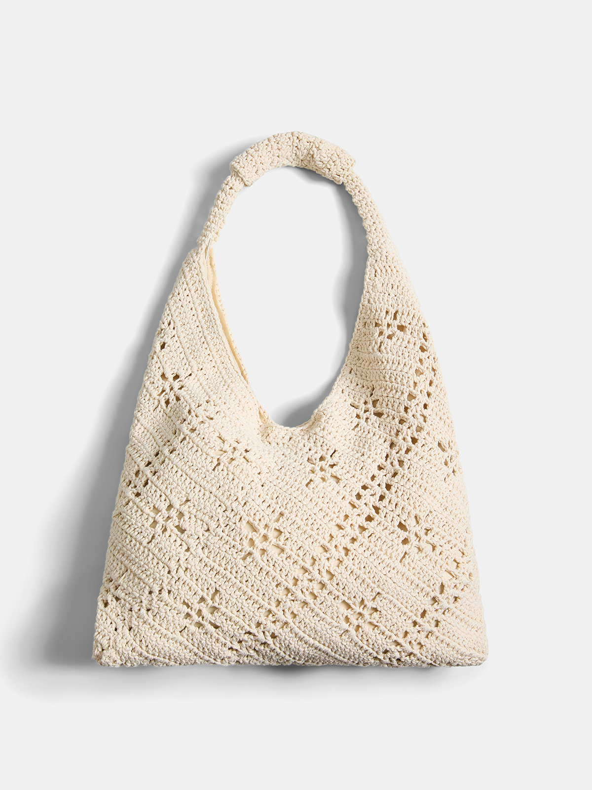 Crochet Hollow Out Shoulder Tote Bag