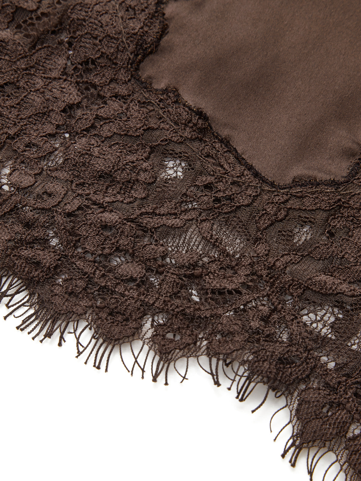Lace Trim Satin V-Neck Cami Top