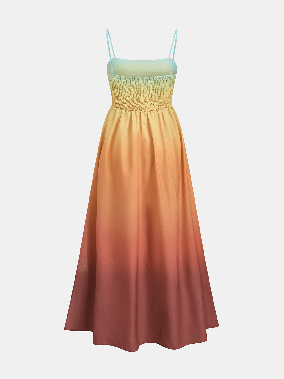 Maxikleid mit Farbverlauf, Cutouts und Schlitz