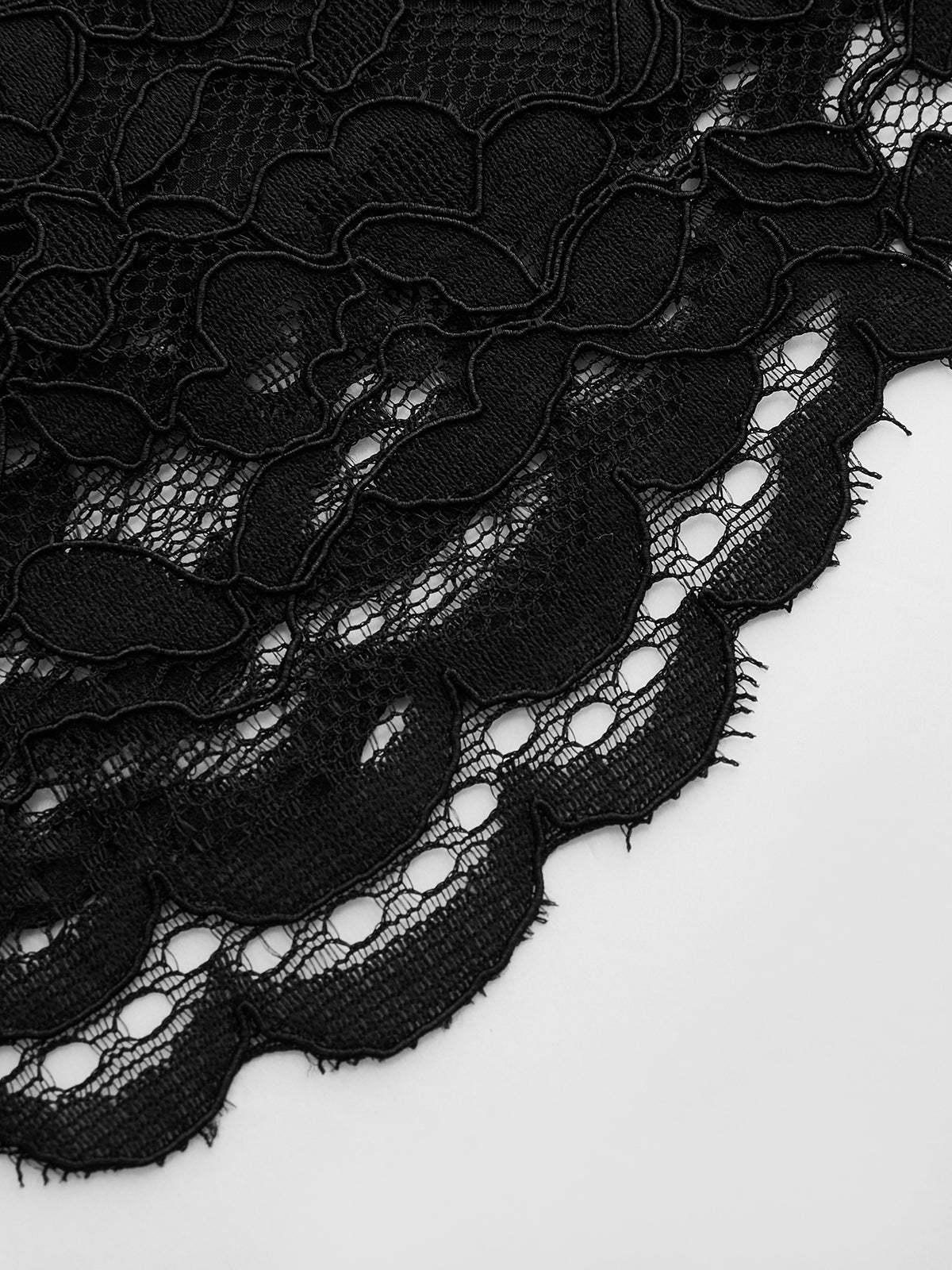 Shorts taille haute en dentelle florale