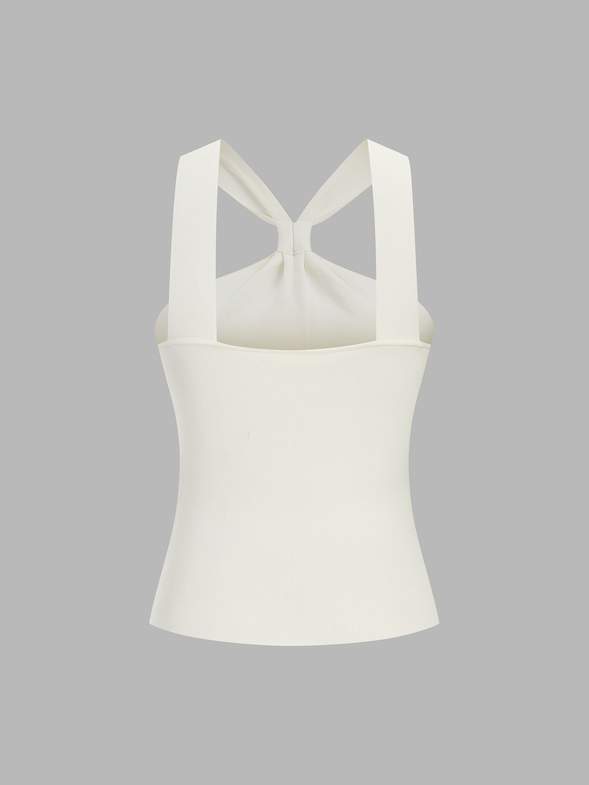 Knot Detail Ribbed Knit Tank Top