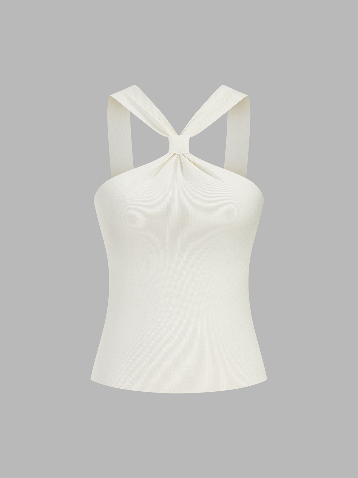 Knot Detail Ribbed Knit Tank Top