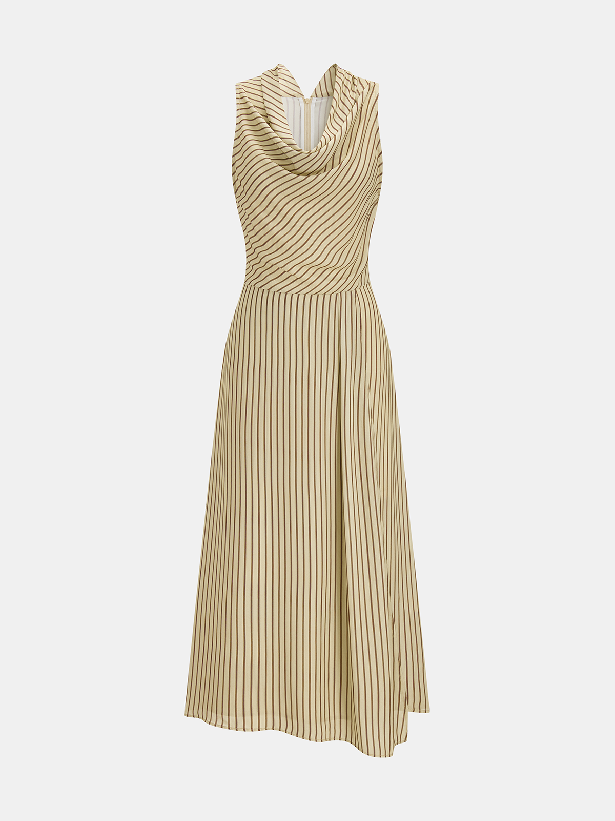 Striped Cowl Neck Dress with Cami Slip