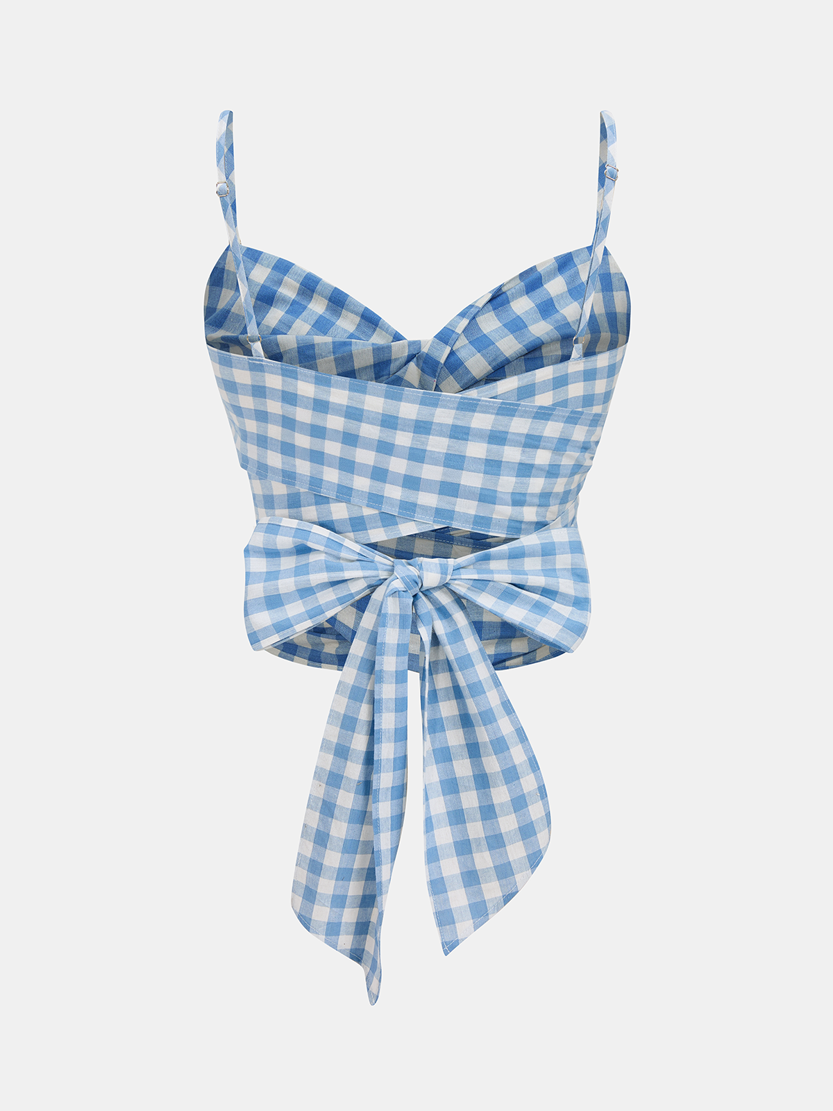 Gingham Wrap Tie Cami Top & Midi Skirt Set