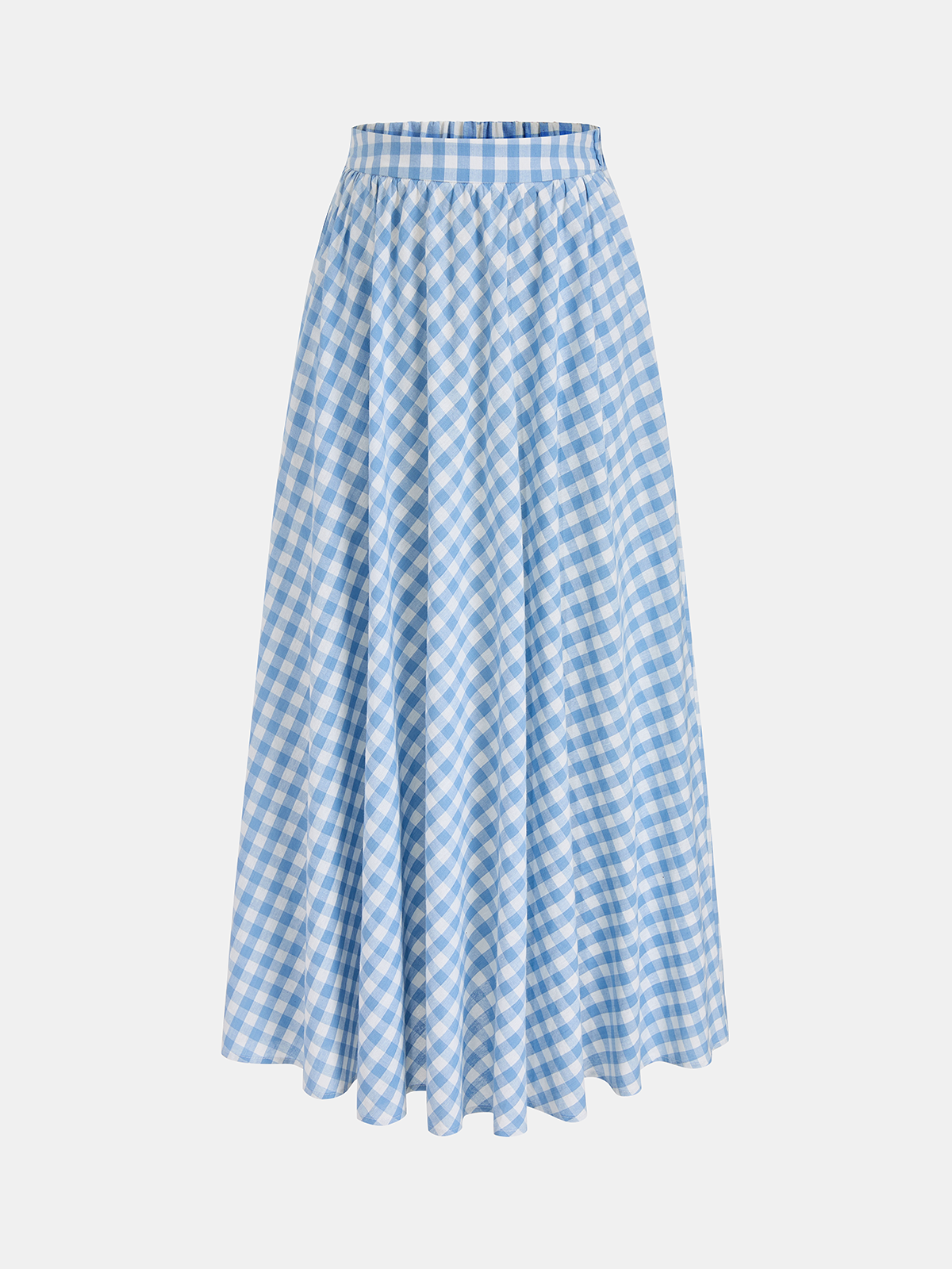 Gingham Wrap Tie Cami Top & Midi Skirt Set