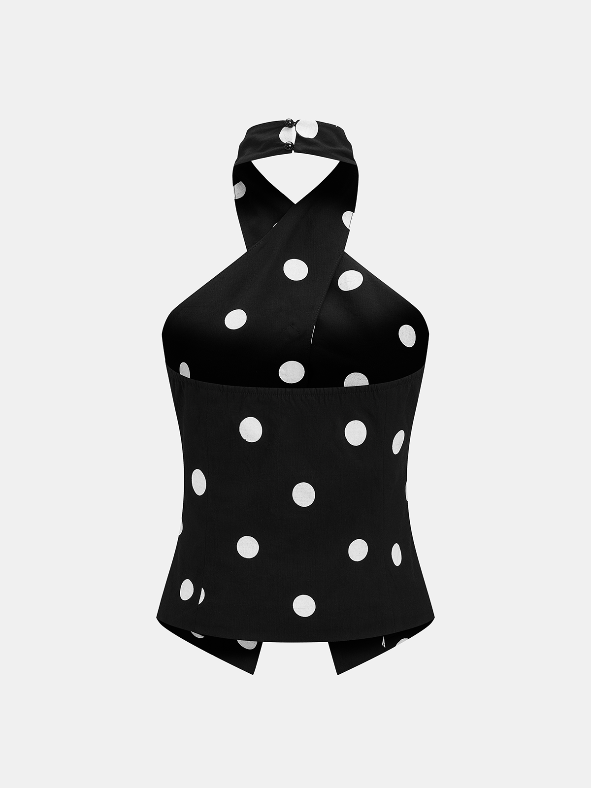 Polka Dot Crisscross Halter Tank Top