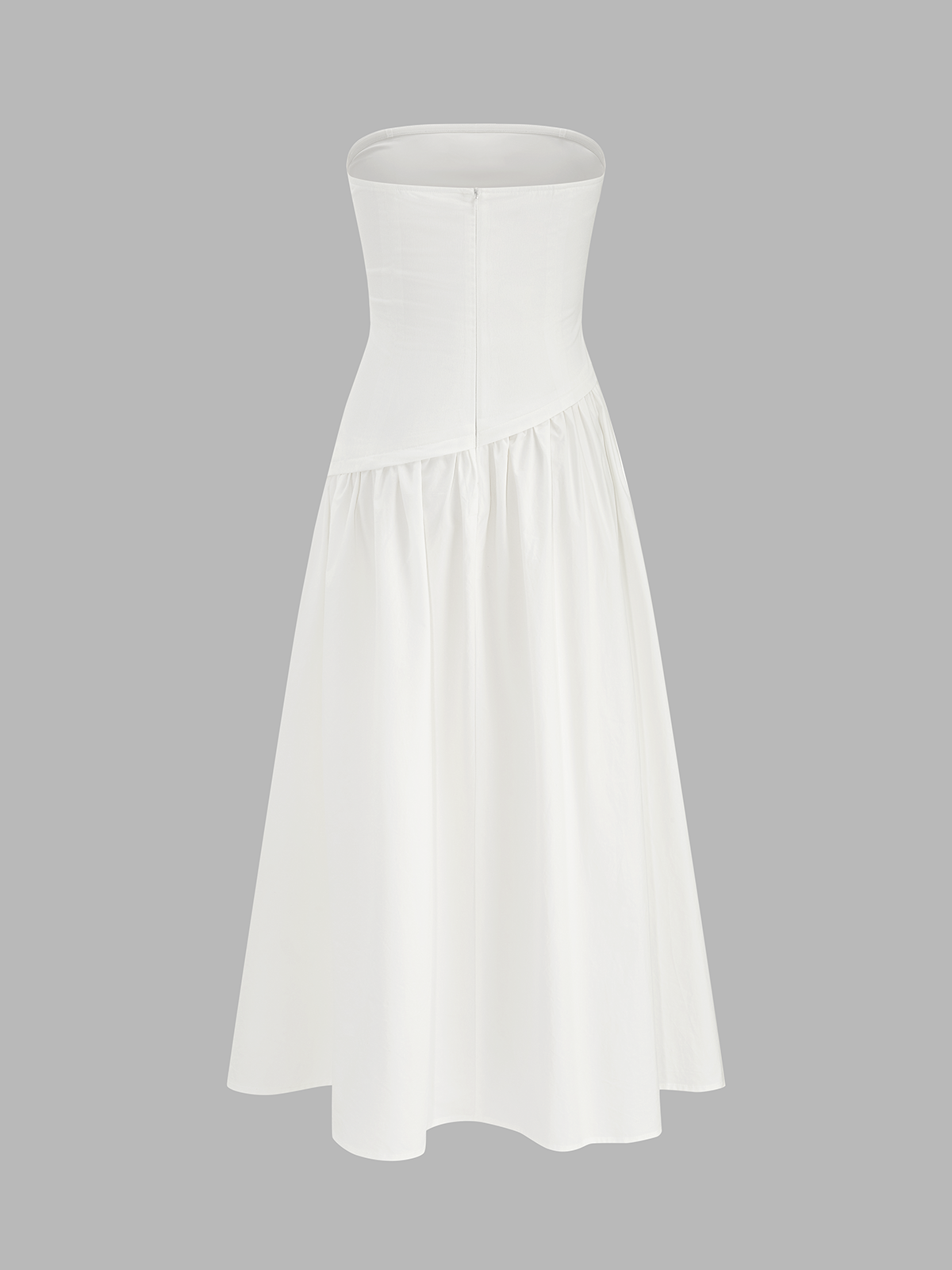 Robe longue bustier froncée et fluide