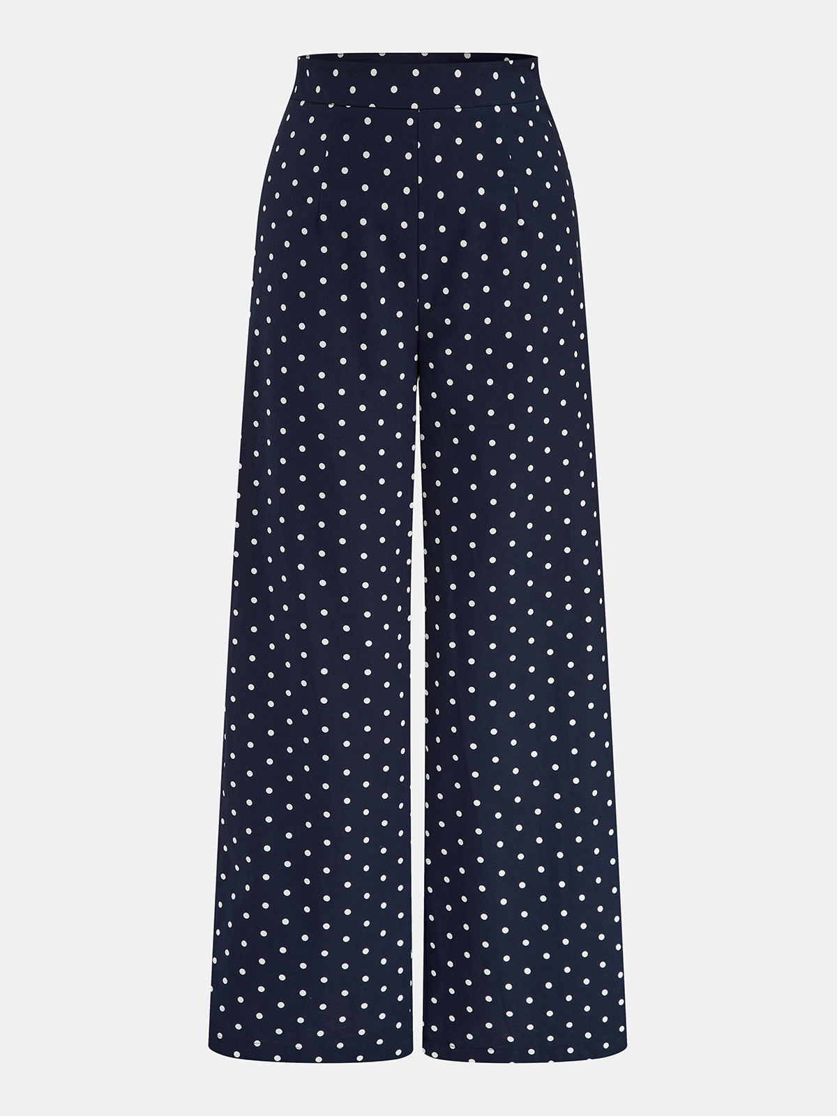 Ensemble top péplum et pantalon à pois en lin mélangé