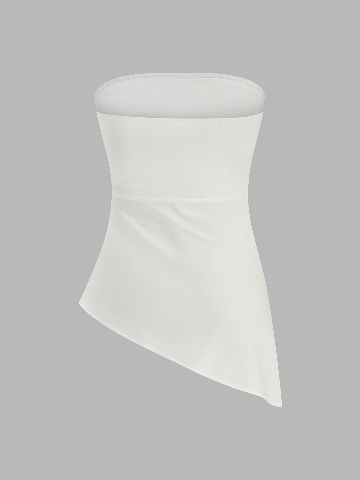 Ensemble haut ruché asymétrique sans bretelles et pantalon