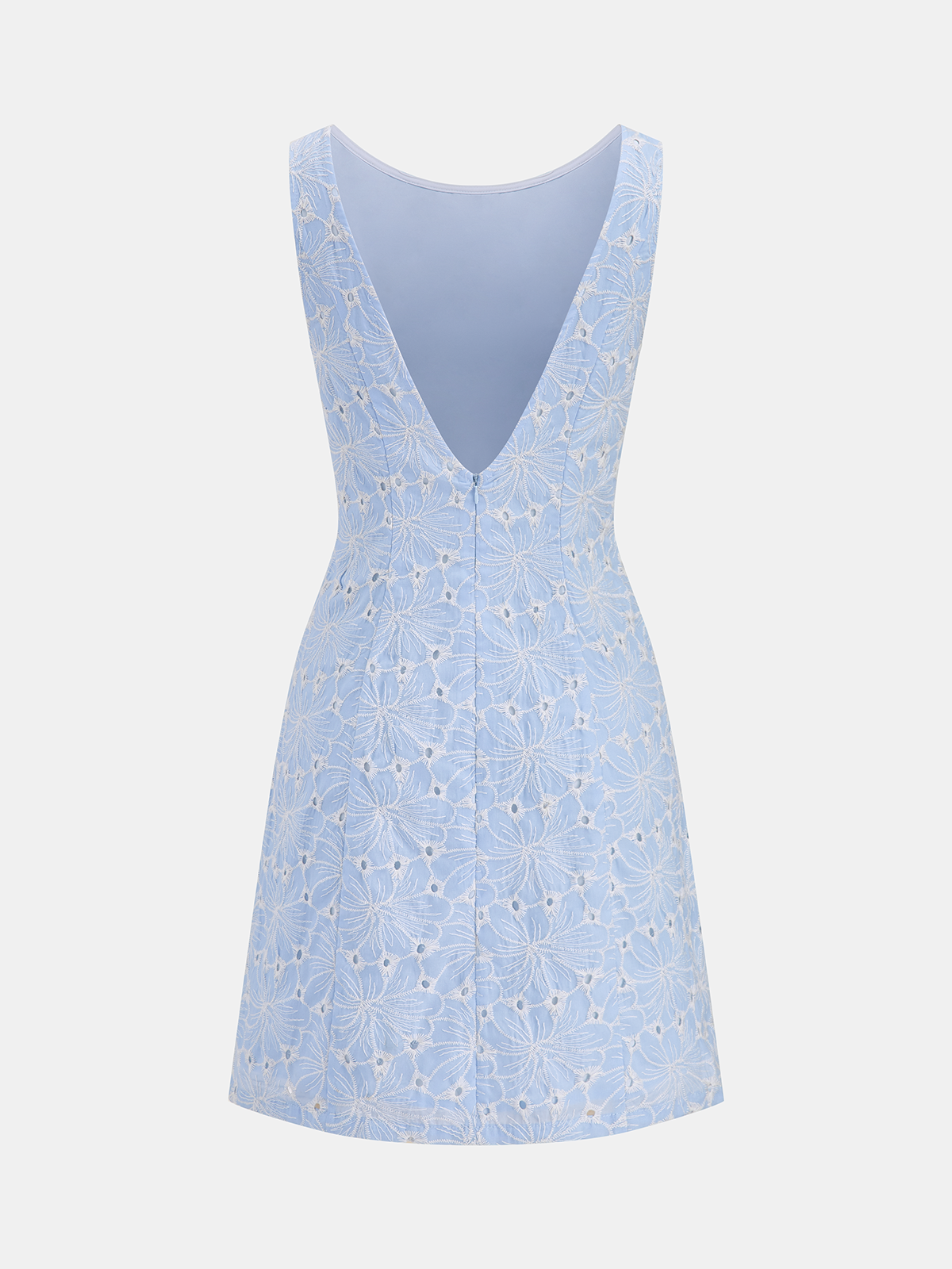 Floral Eyelet Embroidery Sleeveless Dress