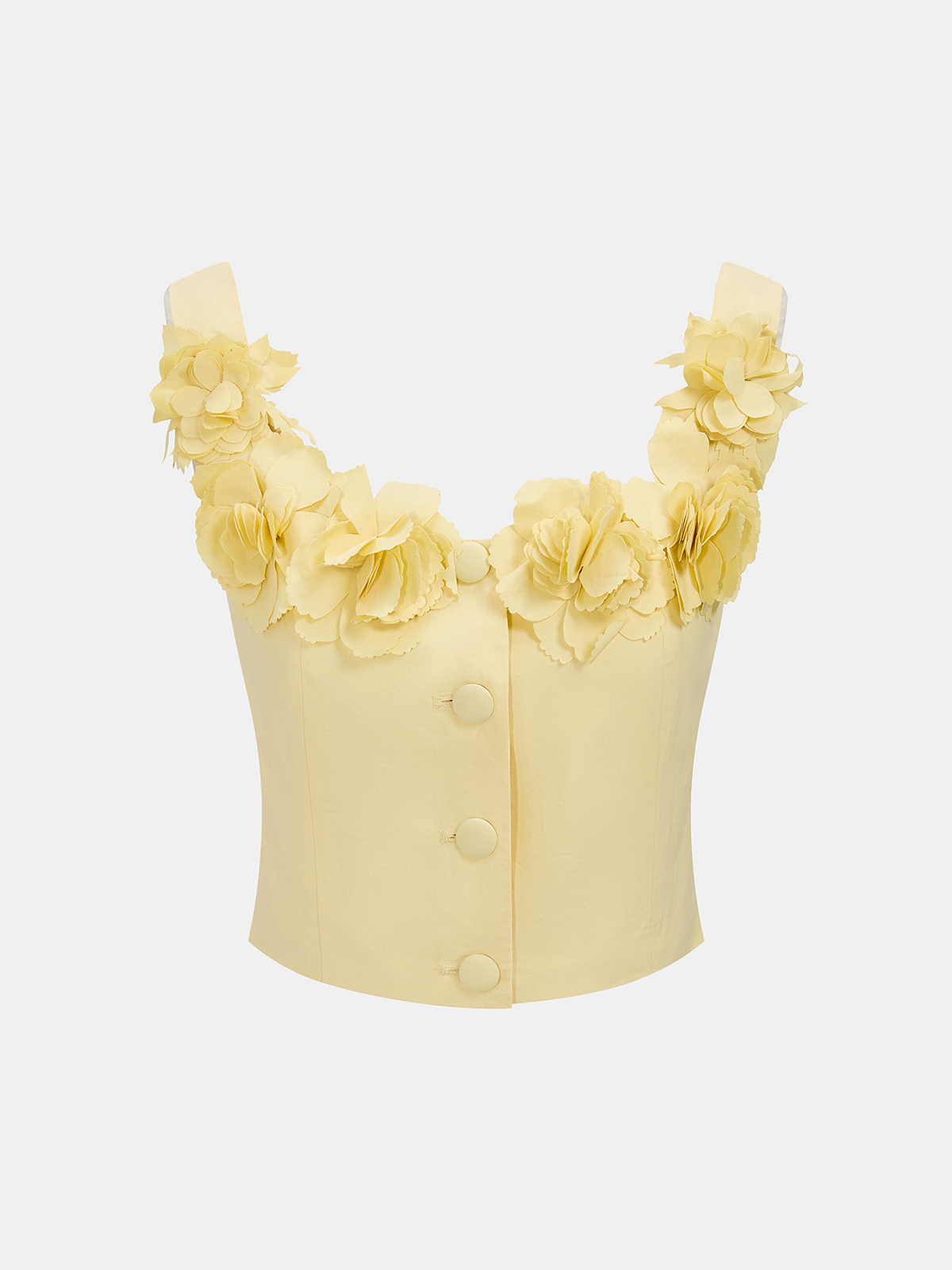 3D Floral Crop Top & Pleated Midi Skirt Set